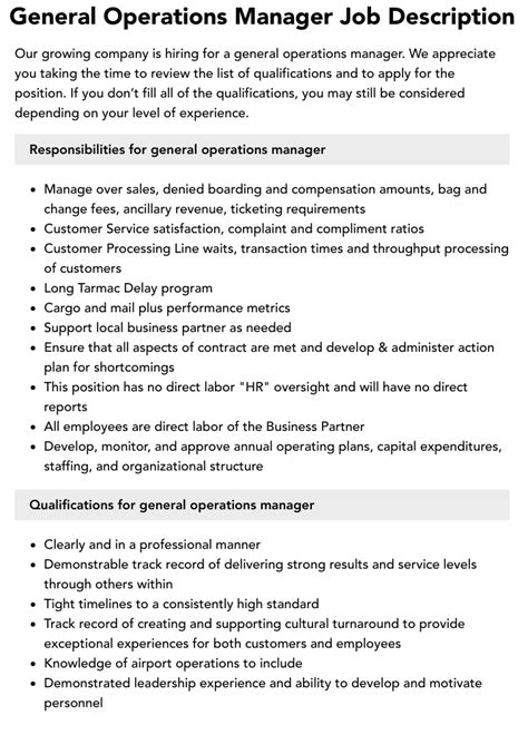 channel operations manager job description